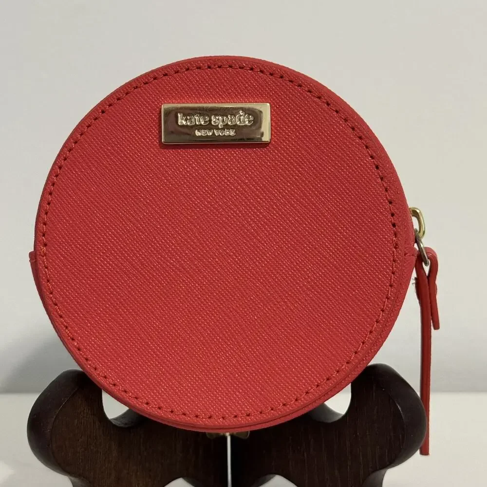 KATE SPADE Flamingo Pink Zip-Around Animal Print Coin Wallet